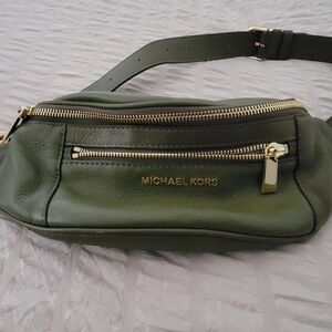 Michael Kors Green Leather Belt Bag